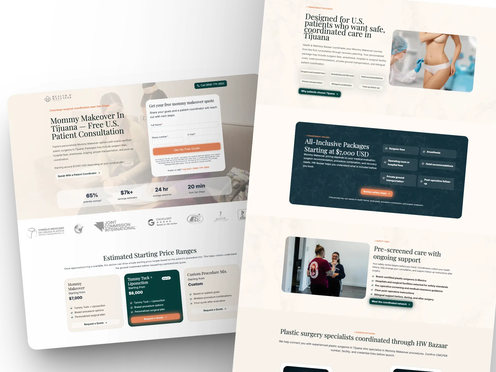 Landing page de Health and Wellness Bazaar para Mommy Makeover